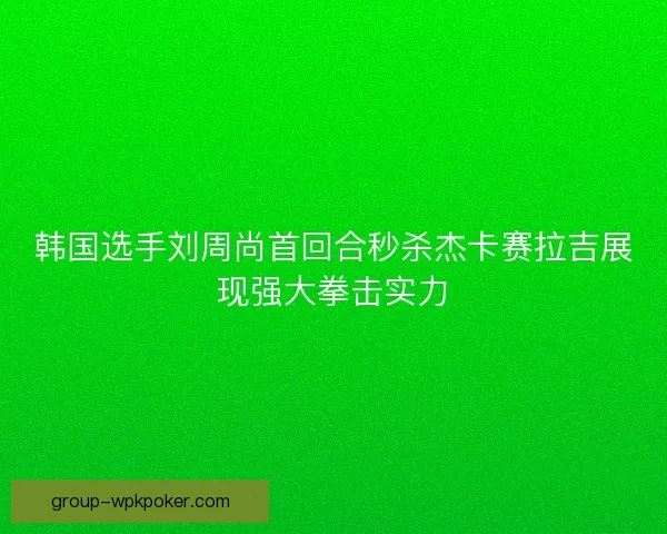 韩国选手刘周尚首回合秒杀杰卡赛拉吉展现强大拳击实力